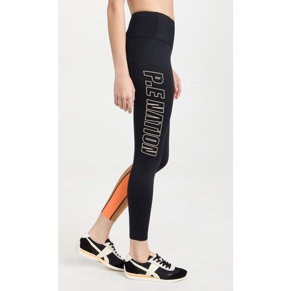 PE Nation High Rise Logo 7/8 Athletic Workout Leggings Gym Pant Activewear Small - Picture 2 of 14